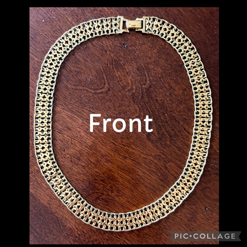 Vintage Monet Gold Tone Choker Necklace